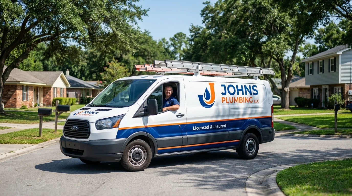 Johns Plumbing LLC service van in Fairmont, WV